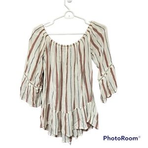 ▫️MOSSIMO SUPPLY CO.: Women’s XS, striped pattern, scoop neck flowy blouse▫️